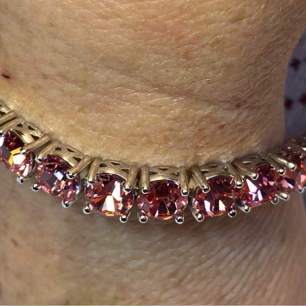 NWT GORGEOUS BABY PINK CZs AND ACCENT IMPRESSION BRACELET SPARKLING TENNIS - Picture 8 of 12